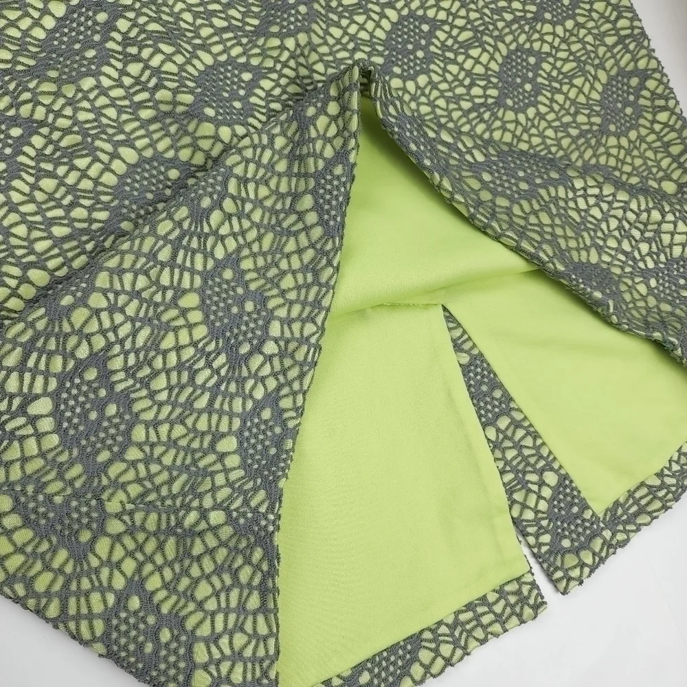 Mossimo Green Gray Laced Embroidered Skirt Sz M - Picture 6 of 7